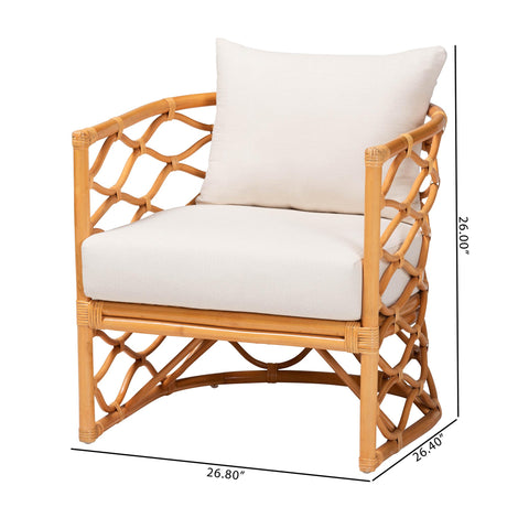Raisa Bohemian Light Honey Rattan Arm Chair by Wicker Fair