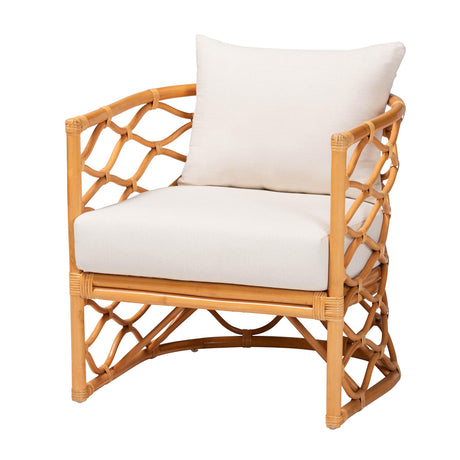 Raisa Bohemian Light Honey Rattan Arm Chair by Wicker Fair