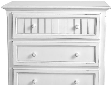 Monaco Distressed White 5 Pc Bedroom Set By Seawinds Trading