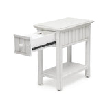 Monaco Chairside Table Model B81805-BLANC By Seawinds Trading