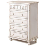 Monaco Distressed White 5 Drw Chest Model B81835-BLANC By Seawinds Trading