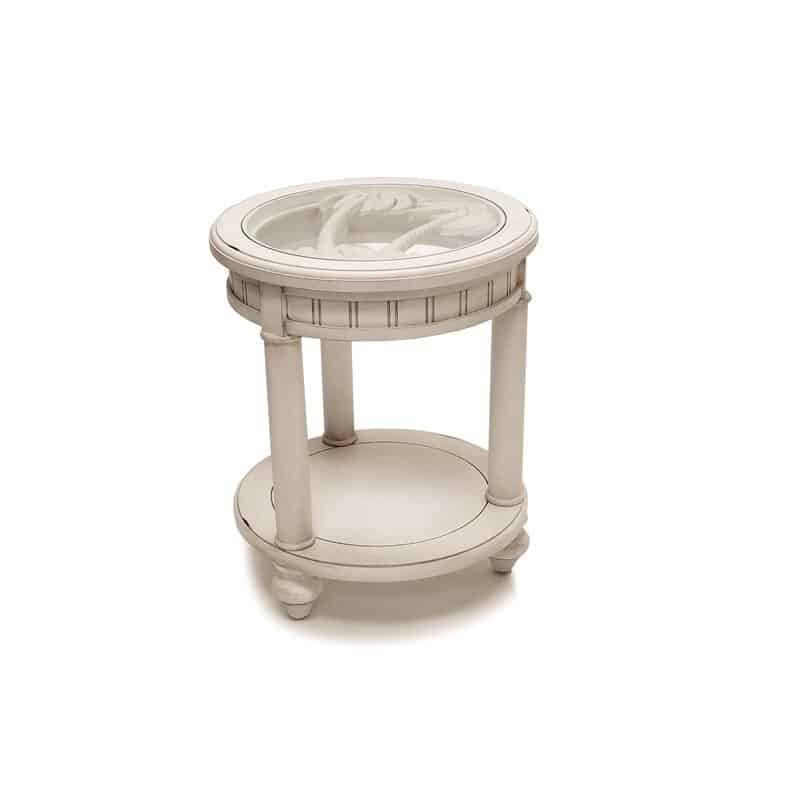 Monaco Solid Wood Tropical End Table by Seawinds Trading B81802-BLANC