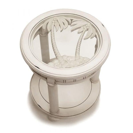 Monaco Solid Wood Tropical End Table by Seawinds Trading B81802-BLANC