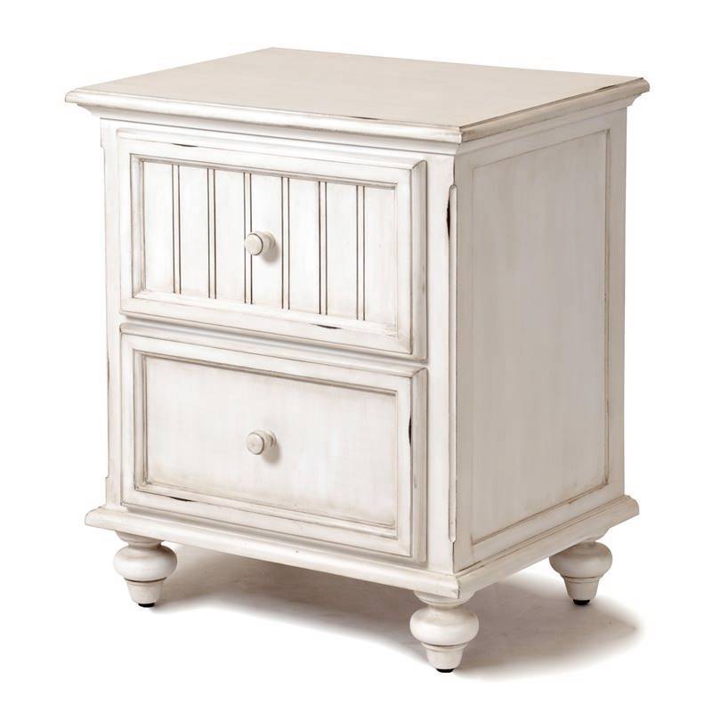 Monaco Distressed White 2 Drw Nightstand Model B81832-BLANC By Seawinds Trading