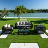 Monte Carlo Outdoor 4-Pc Seating Set Model PRP-8801-BLK-4PC by Pelican Reef
