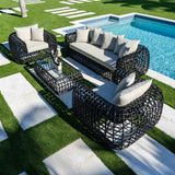 Monte Carlo Outdoor 4-Pc Seating Set Model PRP-8801-BLK-4PC by Pelican Reef
