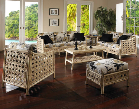 Morocco Rattan Ottoman Model MC-10 By Designer Wicker Tribor