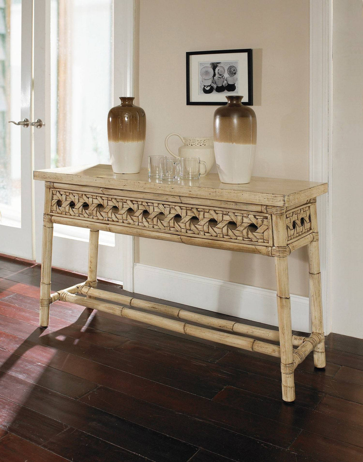 Morocco Rattan Console Table Model MC-15 By Designer Wicker Tribor