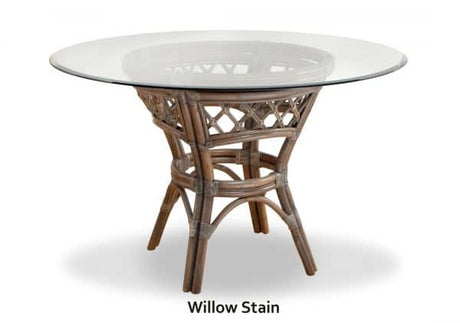 Nadine Indoor Rattan Dining Table with Glass Top 6217 from South Sea