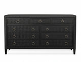 Naples Black Wicker and Rattan 9-Drawer Dresser Model 807-141-BLACK by Braxton Culler