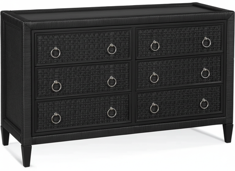 Naples Black Wicker and Rattan 4 Pc Bedroom Set Model 807-021-5Pc-Set-BLACK by Braxton Culler