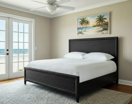 Naples Black Wicker and Rattan Nightstand Model 807-044-BLACK by Braxton Culler