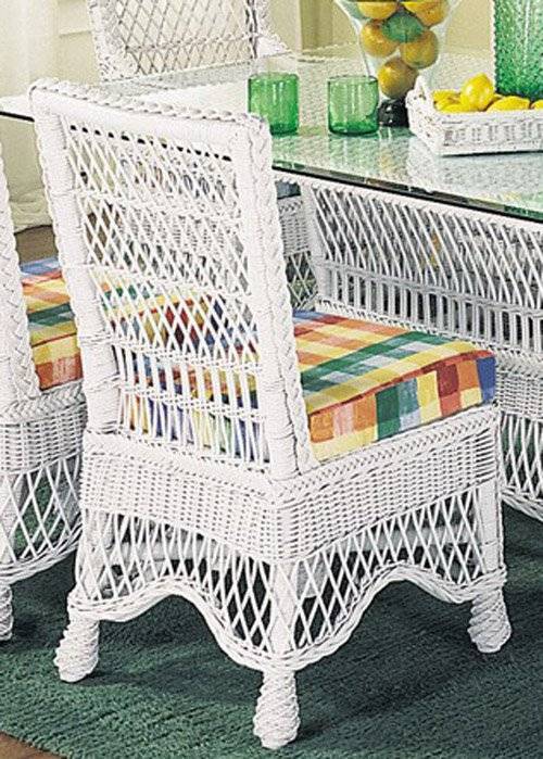 Naples Indoor Wicker Dining Room Dining Side Chair Model N-21 by Designer Wicker Tribor