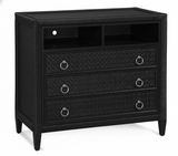 Naples Black Wicker and Rattan Media Chest Model 807-024-BLACK by Braxton Culler