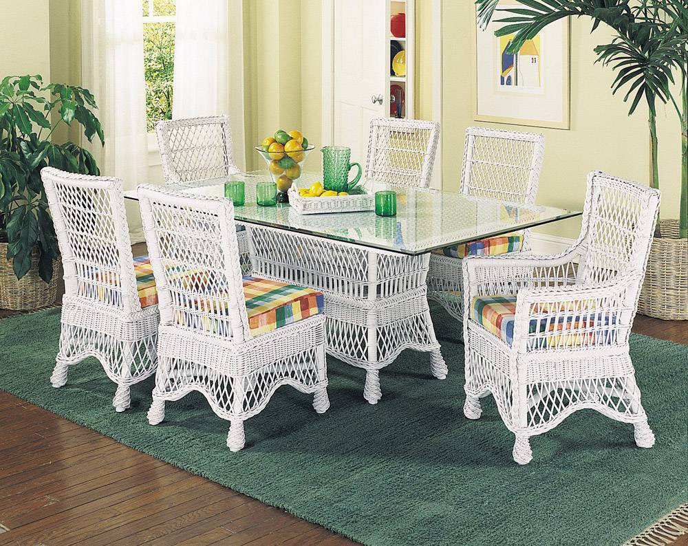 Naples Indoor Wicker Dining Room Dining Side Chair Model N-21 by Designer Wicker Tribor