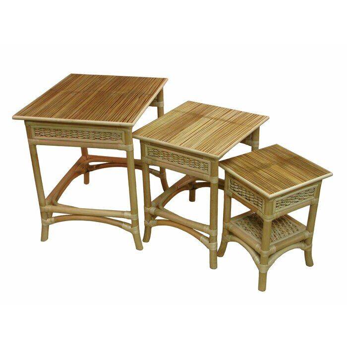 Shangri-la Rattan Set of Nested Tables Model SIANT by Wicker Fair
