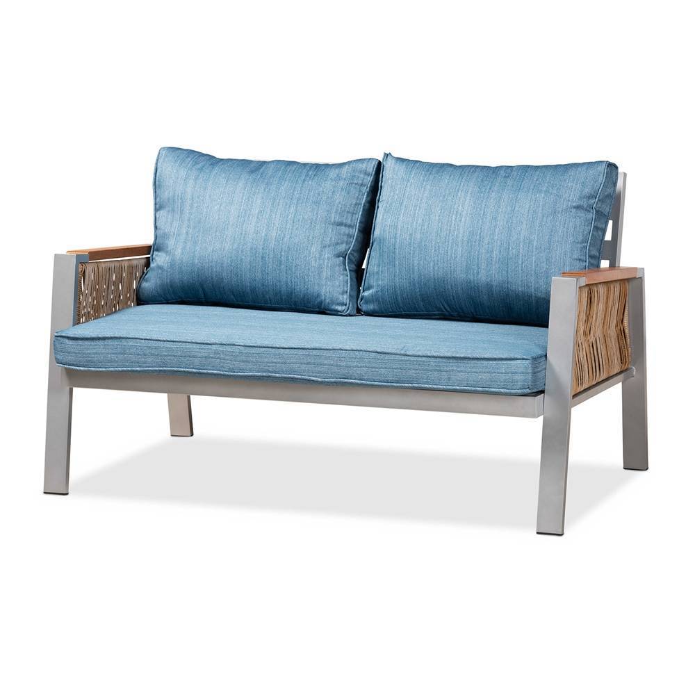 Regal 4-PC Outdoor Seating Set w/ Blue Cushions