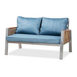 Regal 4-PC Outdoor Seating Set w/ Blue Cushions