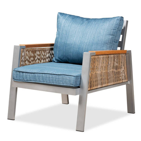 Regal 4-PC Outdoor Seating Set w/ Blue Cushions