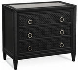 Naples Black Wicker and Rattan 3-Drawer Chest Model 807-042-BLACK by Braxton Culler