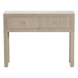 Mentawai Grasscloth 2-Drawer Console Table by Wicker Fair