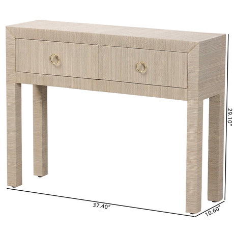 Mentawai Grasscloth 2-Drawer Console Table by Wicker Fair