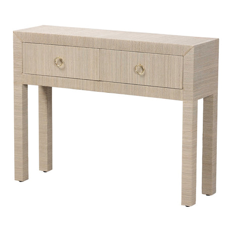 Mentawai Grasscloth 2-Drawer Console Table by Wicker Fair