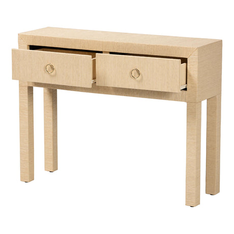 Noah Grasscloth 2-Drawer Console Table by Wicker Fair