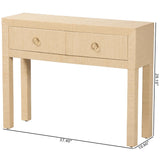 Noah Grasscloth 2-Drawer Console Table by Wicker Fair