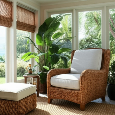 Rhodes Rattan Lounge Chair by Capris Furniture Model OC307