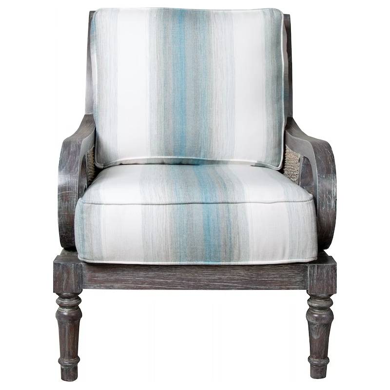 Biscayne Wood and Wicker Lounge Chair from Capris Furniture Model OC318