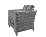 Rattan and Wood Occasional Chair Chair in Distressed Grey Finish Model OC384 by Capris Furniture