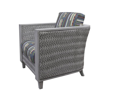 Rattan and Wood Occasional Chair Chair in Distressed Grey Finish Model OC384 by Capris Furniture
