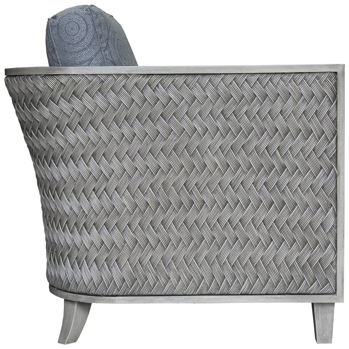 Rattan and Wood Occasional Chair Chair in Distressed Grey Finish Model OC384 by Capris Furniture