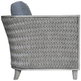 Rattan and Wood Occasional Chair Chair in Distressed Grey Finish Model OC384 by Capris Furniture