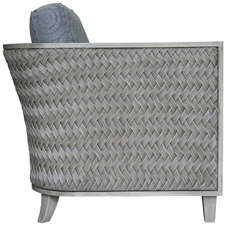 Rattan and Wood Occasional Chair Chair in Distressed Grey Finish Model OC384 by Capris Furniture