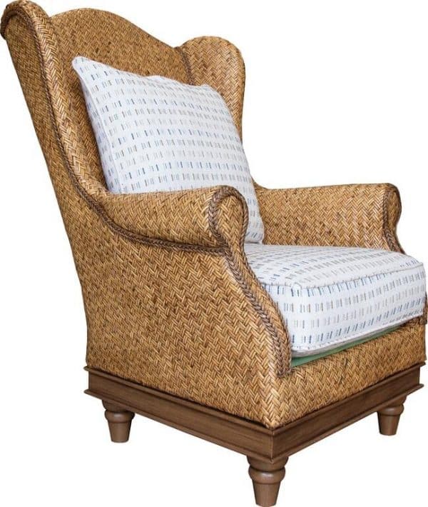 Chattanooga 4 Pc Rattan Chair and Upholstered Sofa Set Model OC393-S5521 by Capris Furniture