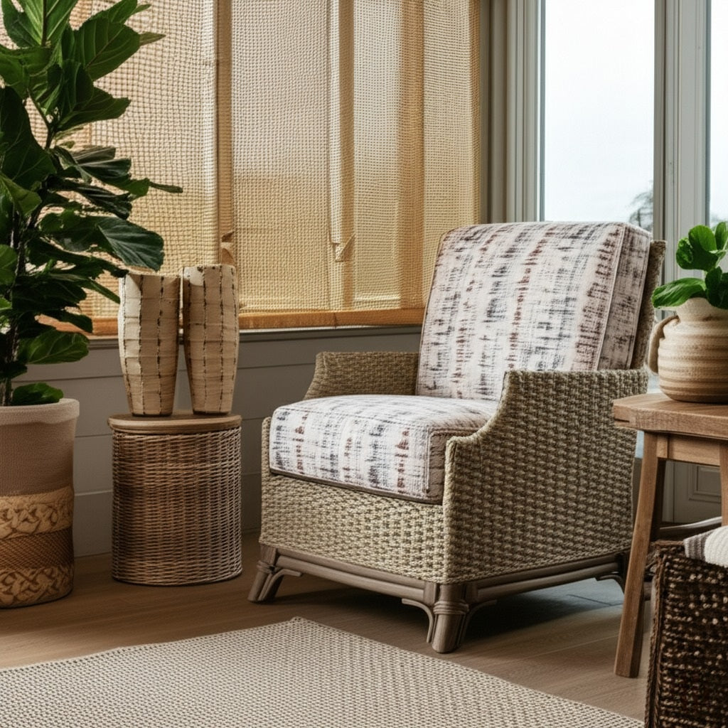 Zanzibar Rattan Lounge Chair by Capris Furniture Model OC733