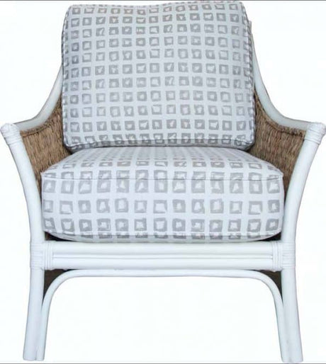 Countryside White Rattan and Natural Wicker Weave Occassional Chair Model OC734 from Capris Furniture