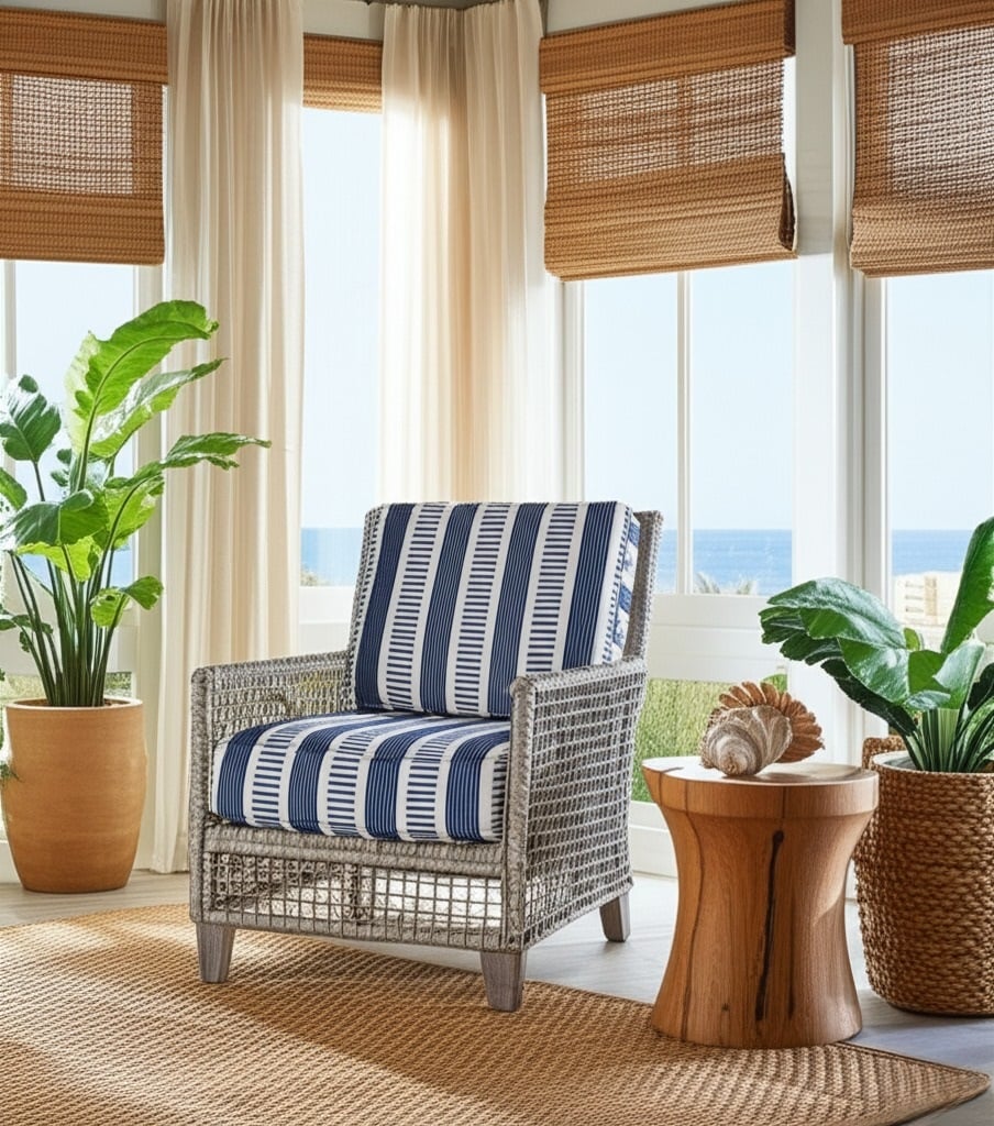 Lombok Rattan Lounge Chair by Capris Furniture Model OC736