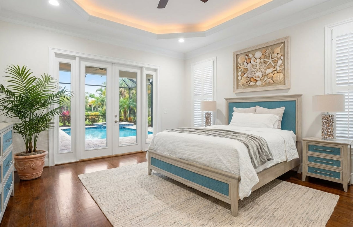 Ocean Isles Queen Headboard Model B55540-OCEANBLUE By Seawinds Trading