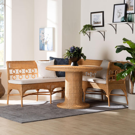 Wicker Fair Rattan Osaka 3 Pc Dining Nook Set
