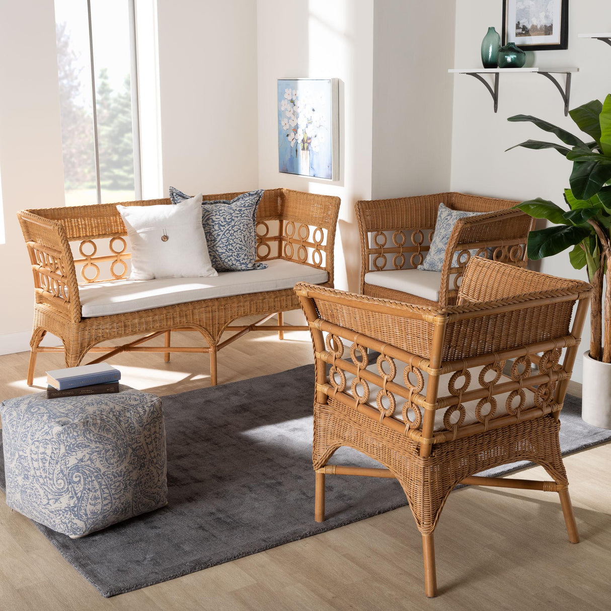 Wicker Fair Rattan Osaka 3 Pc Living Room Set