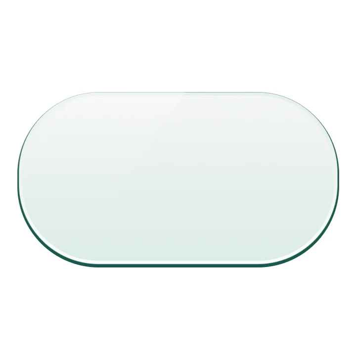 72" x 42" 1/2 Inch Thick Oval Racetrack Glass Top with Bevel Edge for Dining Table