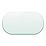 72" x 42" 1/2 Inch Thick Oval Racetrack Glass Top with Bevel Edge for Dining Table
