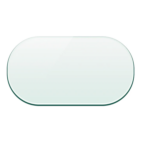 72" x 42" 1/2 Inch Thick Oval Racetrack Glass Top with Bevel Edge for Dining Table