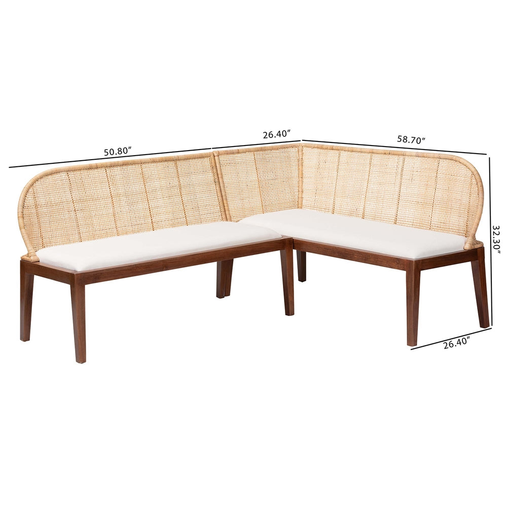 Sapporo 2 Piece Corner Bench Set with Cushion Set by Wicker Fair