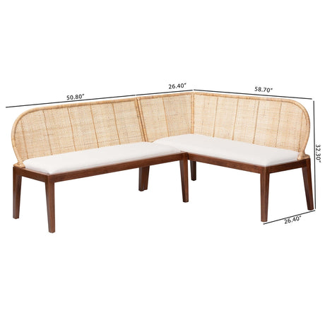 Sapporo 2 Piece Corner Bench Set with Cushion Set by Wicker Fair