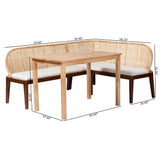 Bhotswana 3 Piece Dining Nook Set by Wicker Fair