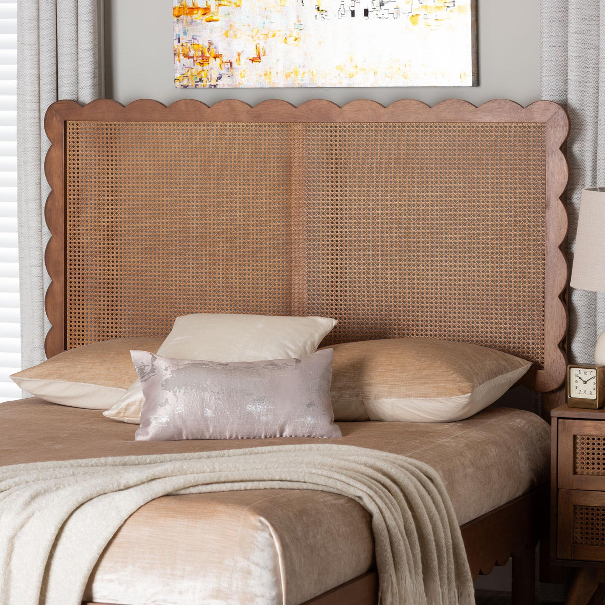 Orianthe Scalloped Queen Headboard by Wicker Fair